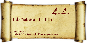 Löwbeer Lilla névjegykártya